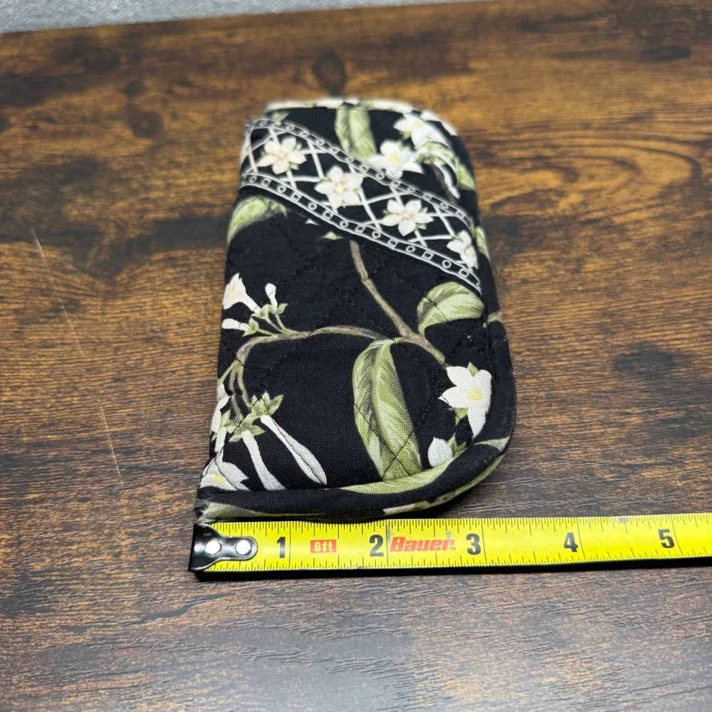 Vera Bradley Quilted Eyeglass Case Night and Day Black White Floral Padded Pouch
